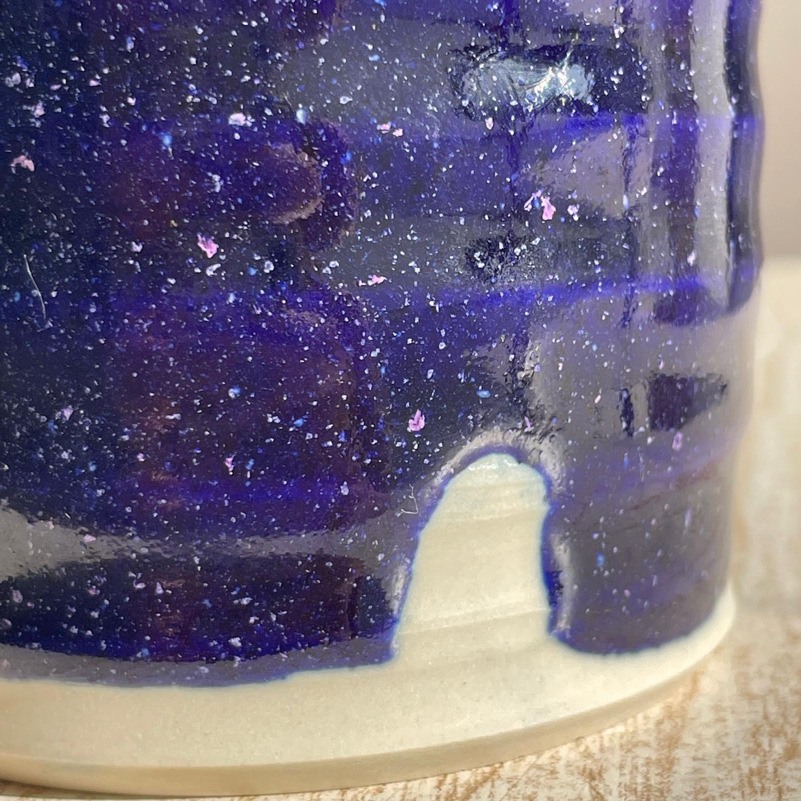 cobalt blue cup close up